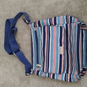 Baggallini Blue and Red Striped Crossbody Bag